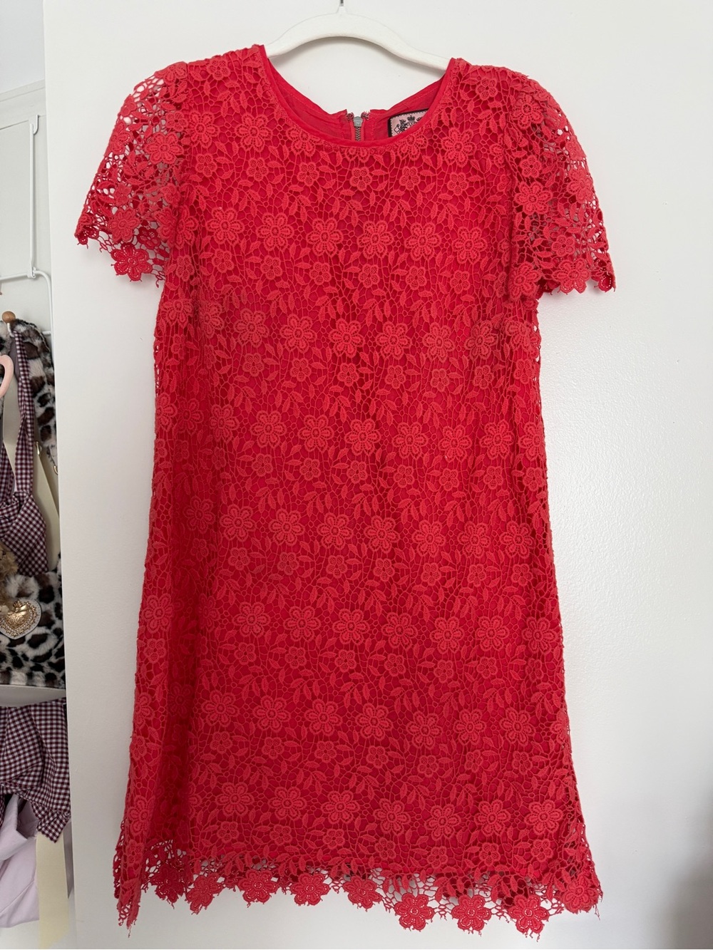Juicy Couture Coral Red Lace Dress